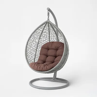 Produktbild von HOMESCAPES Halbrundes Kissen für Hängesessel – Braun