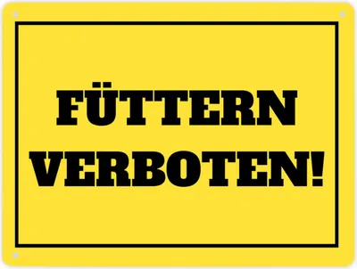 Produktbild von Füttern verboten Koppel-Metallschild XL in 21x28 cm in gelb und schwarz