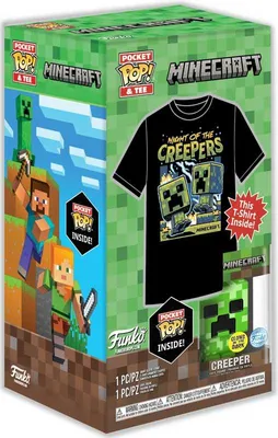 Produktbild von Funko Minecraft Creeper - Pocket Pop! & T-Shirt Set für Sammler