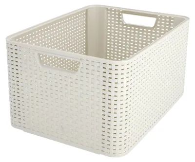 Produktbild von Curver 205851 Rangement Style Aspect Rotin L Deuxième Génération Polypropylène Ivoire