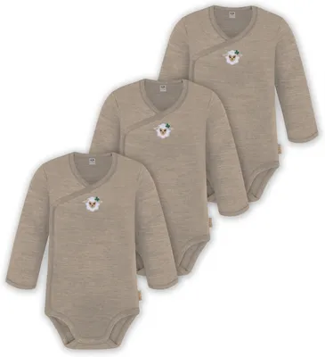 Produktbild von normani 3er Pack Multipack Baby-Body Merino Wickelbody
