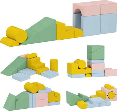 Immagine prodotto di Set di blocchi di schiuma per bambini, 12 pezzi, velluto a coste lavabile
