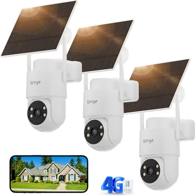 Produktbild von 3X HDeye SP3 4MP 4G Sicherheitskamera mit PIR & Zwei-Wege-Audio – 3 Monate Akku, KI-Erkennung, IP65