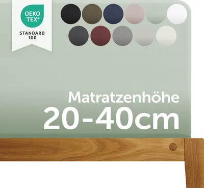 A marketing image showing color swatches and mattress height information.