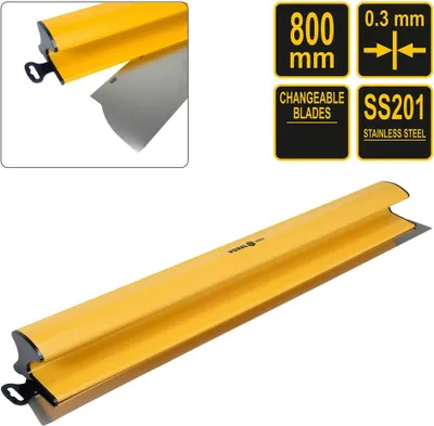 Produktbild von Flächenspachtel 25 40 60 80 100 cm Fassadenspachtel mit Metallklinge Spachtel Flächenrakel Wechselblatt, Länge:Flächenspachtel 800mm (06004)