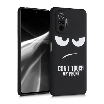 Produktbild von kwmobile Hülle kompatibel mit Xiaomi Redmi Note 10 Pro - Handyhülle Silikon Case - Don't touch my Phone Weiß Schwarz