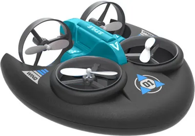 Produktbild von 3-in-1-Fernbedienung Quadcopter 4-Kanal Sea Land Wiederaufladbare Luftdrohne Wasserdichtes Flugzeug Blau