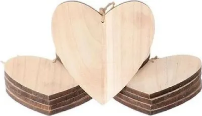 Produktbild von Dicke Holzherzen zum Hängen I 10 Stück I Natur I 10 x 10 cm - 1,57 € pro Stück