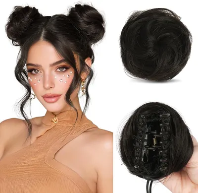 Produktbild von Haarknoten Clip Mini, 2 Stück, synthetisches Haar, für die Frisur