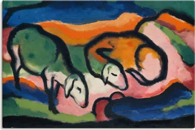 Produktbild von ARTland Leinwandbild Schafe. 1912. Größe: 90x60 cm