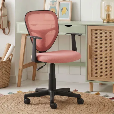 Produktbild von Schreibtischstuhl Kinder STUDIO-1 höhenverstellbar, Altrosa - Bürostuhl für Kinderzimmer ergonomisch, drehbar mit Armlehnen, atmungsaktiver Meshbezug [max. Belastbarkeit 100 kg]