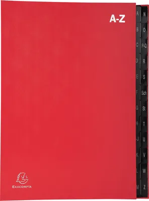 Immagine prodotto di Exacompta raccoglitore a scomparti 24 tasche cartone registro alfabetico A-Z DIN A4 Rosso