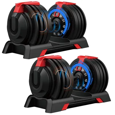 Image de DH FitLife Haltères Réglables 3 à 24 KG, Ensemble 12 en 1 pour Musculation, Poids Variables et Compacts, 2 pièce