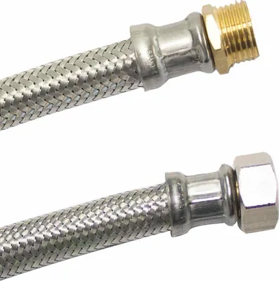 Produktbild von DN13 DVGW Panzerschlauch m. Edelstahlumflechtung 1/2" AG x 1/2" ÜM 1500 mm
