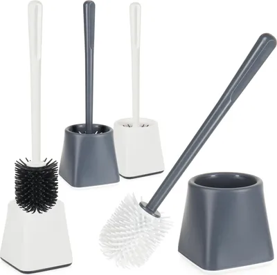 Produktbild von com-four® 2x WC-Bürste mit Halter - Toiletten-Bürste mit Silikon-Borsten