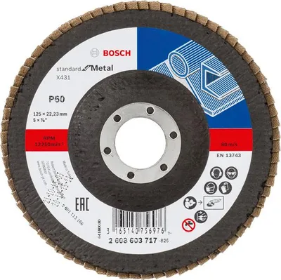 Produktbild von Fächerschleifscheibe X431 Standard for Metal, gerade, 125 mm, 60, Glasgewebe