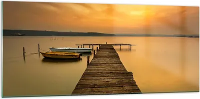 Produktbild von Bilder auf glas - See Brücke - 120x50cm - Glasbilder - Wandbilder - Bilder - Kunstdruck - zum Aufhängen bereit - Wanddekoration aus Glas - Glas Bilder - Wandbild auf Glas - Einteilig - GAB120x50-3673