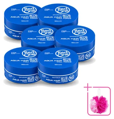 Zdjęcie produktu dla 6 opakowań wosku do włosów Red One Blue Aqua - Mocne utrwalenie i blask - 150 ml - Opakowanie ekonomiczne - 6 sztuk