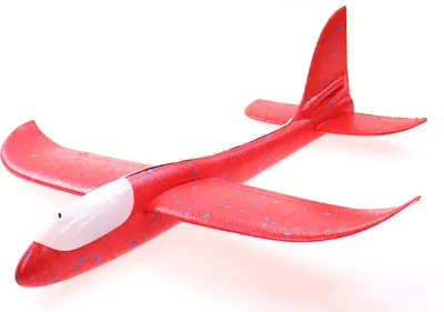 Produktbild von Rotes  XXL Segelflugzeug Segelflieger aus Styropor mit LED Beleuchtung 49*48*12,5cm Flugzeug Flieger Outdoor-Sport Wurf-Spielzeug