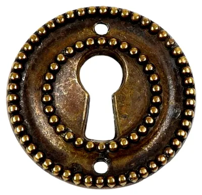 Produktbild von Antik patiniertes Biedermeier Schlüsselschild aus Metall