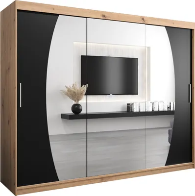 Produktbild von Kleiderschrank, Schiebetürenschrank Schlafzimmer, Schrank mit Spiegel ELYPSE 250 cm