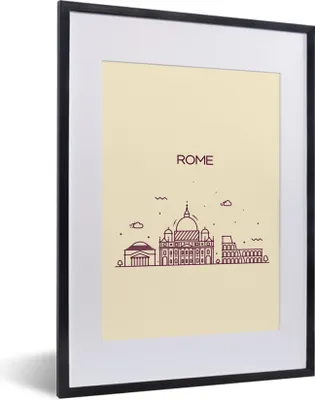 Produktbild von MuchoWow® MuchoWow® Gerahmtes Poster Italien - Rom - Skyline 30x40 cm - Poster mit zchwarzem Bilderrahmen - Wandposter Schlafzimmer