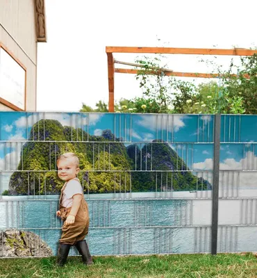 Produktbild von Sichtschutzstreifen Strand Berge Sichtschutz Garten Zaun - Teil2 250x100cm