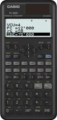 Obrázek produktu pro CASIO FC 200 V 2E Finanční kalkulačka, , obligace, odpisy, složené úrokování, statistika, analýza diskontních příjmů, cash flow, rentabilita