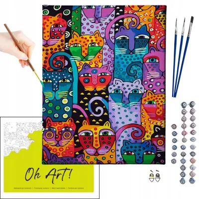 Produktbild von Oh Art! Malen nach Zahlen Set - 40x50cm, mit Holzrahmen und Pinseln - Schnelle Lieferung