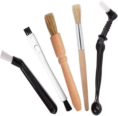 Produktbild von Kaffee Reinigungsbürste Set – Holzgriff – 5-teilig – Für Mühle & Kaffeemaschine