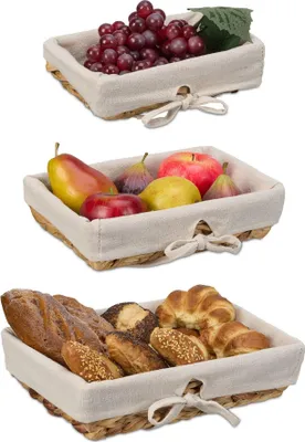 Obrázok produktu pre sada 3 košíkov na chlieb s látkovou vložkou