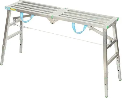 Productafbeelding van Verbeterd werkplatform, inklapbare werkbank met een draagvermogen tot 200 kg, hoogte verstelbaar van 60-90 cm. Aluminium ladder, steigermateriaal, werkplatform, trap, draagbaar, trappenplatform voor huis en garage