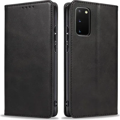 Produktbild von Handyhülle für Samsung Galaxy S20 Kunstleder Flip Cover Hülle Handytasche Case Kartenfach Farbe: Schwarz