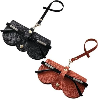 Produktbild von leichter Leder-Sonnenbrillenbeutel, Sonnenbrillenbeutel, zarter Sonnenbrillenbeutel für Damen, tragbarer Sonnenbrillenbeutel, Leder-Sonnenbrillenbeutel