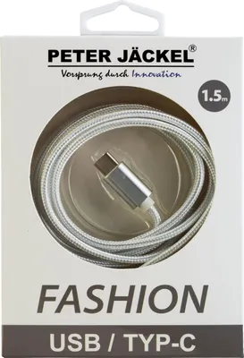 Produktbild von FASHION 1,5m USB Data Cable White Typ-C USB mit Sync- und  Ladef. *