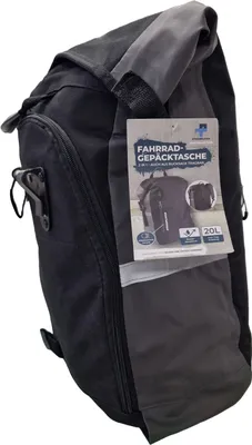 Produktbild von Teamplayer 2in1 Fahrradtasche Gepäckträger Rucksack 20L Rolltop Reflektierend Schwarz