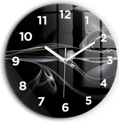 Produktbild von Wallfluent Große Wanduhr – Stilles Quarzuhrwerk - Uhr Dekoration Wohnzimmer Schlafzimmer Küche - Zifferblatt - weiße Zeiger - 60 cm - Abstrakter Rauch
