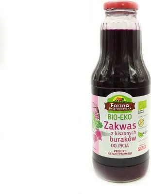 Produktbild von UNPASTEURISIERTER, GLUTENFREIER -SAUERTEIG AUS GÄHRTEN ROTEN BEETEN 700 ml – FARMA ŚWIĘTOKRZYSKA