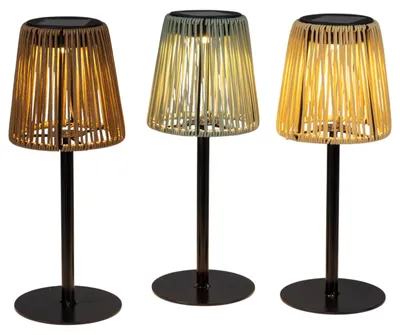 Produktbild von 3er Solar LED Gartenlampe Rattan Optik Solarleuchten Außen Outdoor