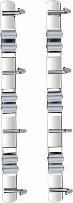 Image de Porte-balai en acier inoxydable 3 pinces et 4 crochets Porte-serpillière gris Pack de 2 pour la cuisine