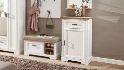 Produktbild von Schuhschrank Jasmin in Pinie hell und Artisan Eiche 65x102 cm