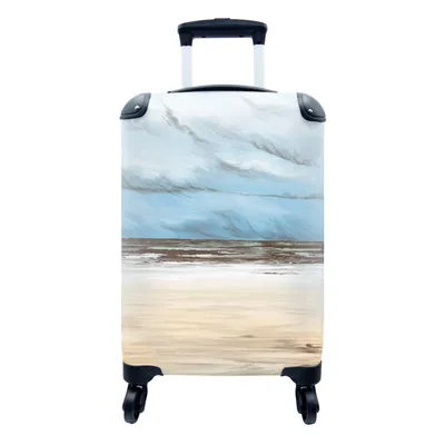 Produktbild von MuchoWow® Koffer Handgepäck Trolley Rollkoffer Kleine Reisekoffer mit 4 Rollen - Himmel - Strand - Meer - Cabin Size < 55x40x23 cm & 55x40x20 cm - Fotokoffer - Kabinenkoffer - Boardgepäck - Reise-Box - Reisekoffer - Reisegepäck - Koffer mit Bild - Trolley für Kinder