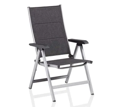 Obrázok produktu pre Kettler Basic Plus čalúnené viacpolohové kreslo strieborná/antracitová s vysokým operadlom 61x68x109 cm