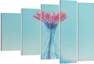 Produktbild von Bild auf Leinwand - Leinwandbild - 5 Teile - Rosa Gänseblümchen Tinte - 150x100cm - Wand Bild - Wanddeko - Wandbilder - Leinwanddruck - Bilder - Wanddekoration - Leinwand bilder - EG150x100-4537