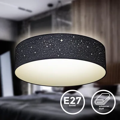 Produktbild von B.K.Licht - Deckenlampe, Lampenschirm mit Sterneneffekt, Lampenschirm aus Stoff,