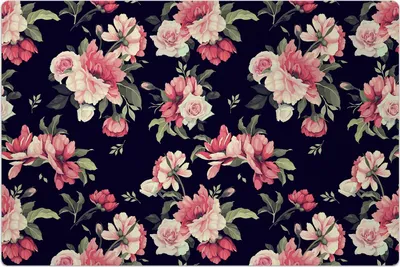 Produktbild von Küchenmatte 140x210 cm Vinylmatte Bodenmatte Dekoration - Blümchenmuster mit Blumen