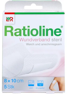 Produktbild von RATIOLINE Wundverband 10x8 cm steril