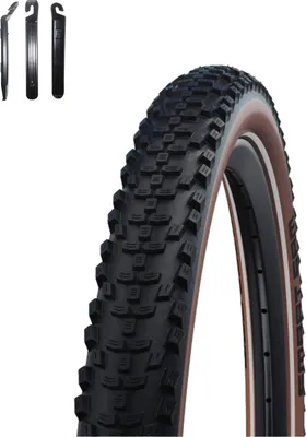 Produktbild von 1 x Schwalbe Smart Sam Fahrradreifen ADDIX Performance Line Schwarz/Bronze 54-584 (27.5 x 2.10) inkl. Reifenheber