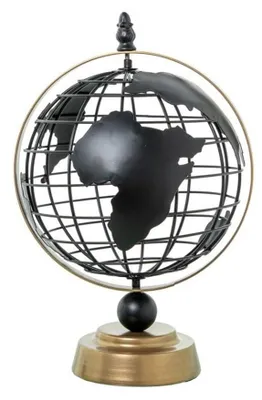 Produktbild von Globus aus Metall, hohl, Schwarz, 30 x 20,5 x 18 cm
