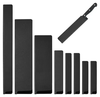 Messer-Klingenschutz-Set, 8-teilig, ABS, 120–310 mm, schwarz